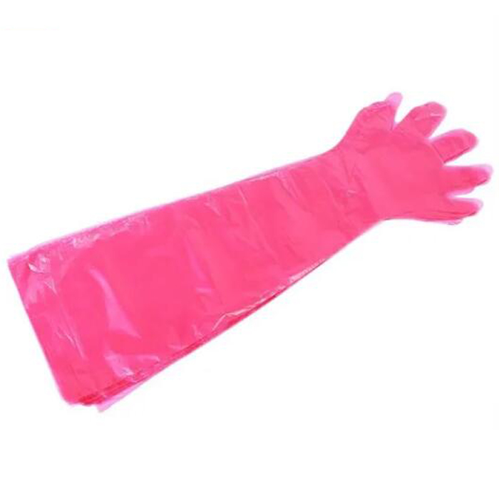 40PC Guanti Veterinari, Guanti Usa e Getta, Estremamente Elastici, in Pellicola di Plastica Morbida, Per Esame Veterinario, Per La Pulizia Della Casa, Protezione del Braccio (Rosso