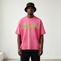 Camisetas para Hombre AMCLEVER 2026, 280gsm, Algodón Grueso, Lavado Ácido Vintage, Color Degradado, Estilo Urbano, Logotipo Personalizado OEM