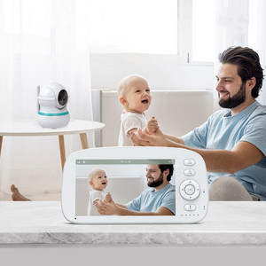 5000mAh pin phát hiện âm thanh lullabies VOX Chế độ chia màn hình xem 1080p 720p 5 inch đôi máy ảnh bé màn hình với màn hình - Product Image 1