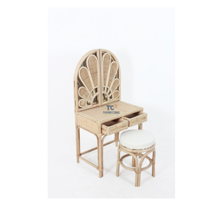 Meilleure vente table de maquillage pour enfants en rotin table de maquillage pour bébé avec miroir meubles de chambre à coucher pour enfants ensemble - Product Image 3