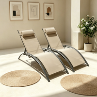 Chaise longue pliante en aluminium en forme de S, imperméable et résistante aux UV, empilable, pour l'extérieur – Meilleure vente