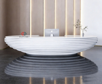 Meubles de bureau de luxe en pierre blanche, design unique de comptoir de réception, comptoirs de réception pour salons de beauté