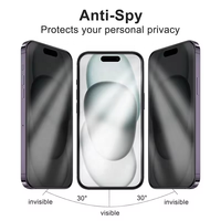 Pour iPhone 15 13 Pro Max Plus Confidentialité Protecteur D'écran En Verre Trempé Facile À Installer Anti-Peep Film Applicateur Kit Téléphone Mobile
