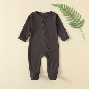 Tuta da bambino autunno manica lunga cerniera tuta da arrampicata neonato <span class=keywords><strong>bambina</strong></span> lavorato a maglia in cotone <span class=keywords><strong>100</strong></span>% tinta unita - Product Image 3