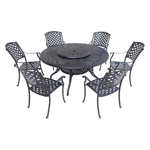Bahçe setleri Metal veranda mobilya açık sandalye seti Cast alüminyum bahçe masa ve sandalye seti