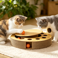 Ensemble de lit et griffoir ondulé écologique de haute qualité pour chat, résistant aux griffures, pour chatons, vente en gros