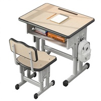 Fournisseur mondial de tables et chaises scolaires en métal de qualité commerciale avec crochet intégré pour sac, pour les centres de formation universitaires, durables