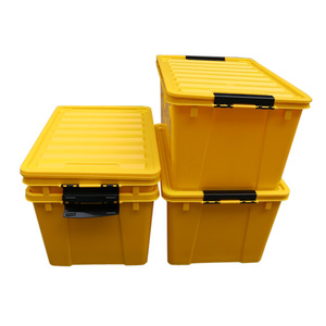 Heavy duty Plastic vegetables and seafood moving Tote Plastic Euro Stackable Crate Storage Bin container With Attached