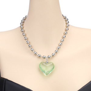 Collar de Acero Inoxidable con Forma de Corazón, Colgante de Moda para Mujer, Regalo de Joyería, Origen Yiwu XI X584 - Product Image 2