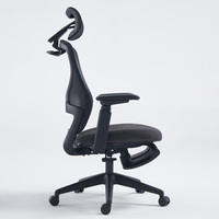 Chaise de bureau exécutive en maille noire de Guangzhou, design moderne de haute qualité avec repose-pieds pivotant réglable en hauteur pour salon