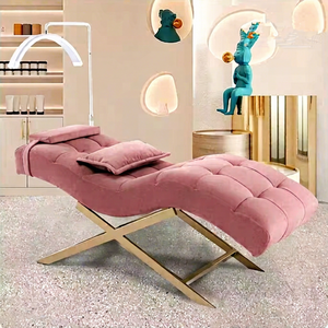 Table de massage de salon de beauté la plus populaire, réglable, en forme de S, inclinable, lit de massage incurvé pour cils et soins du visage, en vente - Product Image 1