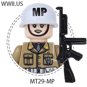 WW2 chúng tôi quân sự lính minifigs khối xây dựng không khí bộ binh với mũ bảo hiểm và súng vũ khí đồ chơi cho bé trai - Product Image 6
