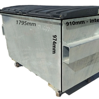 Bennes à ordures empilables en métal de 1,5 m3 à levage frontal, bennes à ordures extérieures, bennes à ordures sur roues
