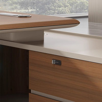 Bureau de direction en PVC luxueux et tendance, table de bureau moderne et simple pour usage commercial, avec technologie de bordure sous vide intégrée