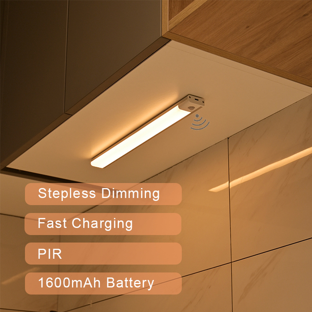 Wholesale Hogar Inteligente Luz Smart Home Products Rechargeable Cabinet Light PIR Dimming Led Sensor Light for Kitchen Cabinet