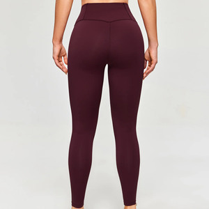 Leggings de fitness pour femmes de haute qualité, tendance, en spandex et polyester, imprimé uni, décontracté, taille élastique, pantalon de yoga - Product Image 4