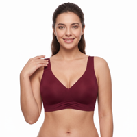 Sous-vêtements pour femmes, lingerie de haute qualité, soutien-gorge invisible sans fil, col en V, sans couture, grande taille