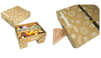 Boîte-cadeau magnétique personnalisée en papier pour biscuits, pâtisserie, dessert Boîte d'emballage de luxe pour biscuits, bonbons, beignet avec séparateurs pour pique-nique