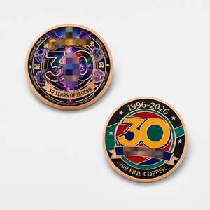 Pièce de collection commémorative en cuivre fin .999, édition 30e anniversaire 1996-2026, avec capsule de présentation étiquetée - Product Image 2