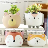 Pots de plantes succulentes modernes en céramique émaillée, design animal mignon et créatif pour la maternelle et les enfants, petits pots de fleurs et jardinières
