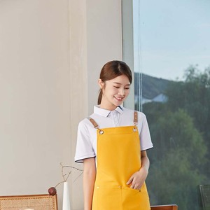 Cross Strap Canvas Apron Top Polyester One Size Fits All For Restaurant Bar Workwear - Product Image 4
