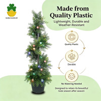 Arbre artificiel en cyprès spirale de 92 cm (3 pieds) avec pot lumineux à LED à changement de couleur, plante artificielle pour la décoration de la maison et du jardin, vente en gros