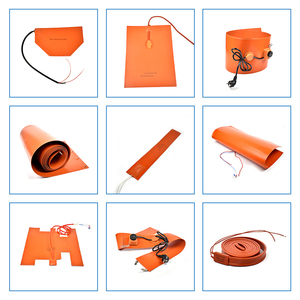 लाइयुआन 24v 200w 200*200 मिमी 3 मीटर चिपकने वाला लचीला सिलिकॉन रबर हीटर पैड हीटर ntc 100k के साथ - Product Image 4