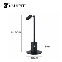 Lampe de vitrine à bijoux LED GUPO 3W à contrôle tactile rechargeable Type-C, CRI92, 360° °   Spot lumineux rotatif sans fil pour armoire