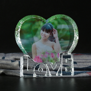 Marco de <span class=keywords><strong>cristal</strong></span> con forma de corazón <span class=keywords><strong>para</strong></span> fotos, decoración personalizada, regalo de boda, sublimación, venta al por mayor - Product Image 5