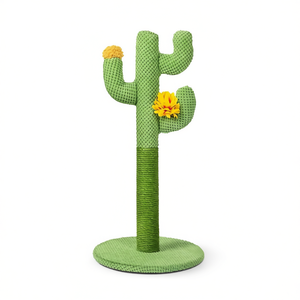 Griffoir pour chat en forme de cactus vert avec fleur jaune, pour chats d'intérieur - Product Image 2