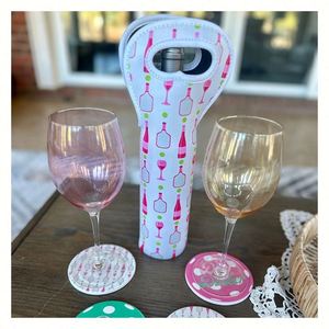 Funda de Neopreno Personalizada para Botellas de Vino con Impresión de Imágenes o Texto Vibrantes para Eventos de Pickleball - Product Image 1