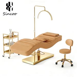Manufacturer Professional Curve Facial Spa Beauty <b>Bed</b> Customizable Color Synthetic Leather Adjustable Reclining Eyebrow Lash <b>Bed</b> - Product Image 1