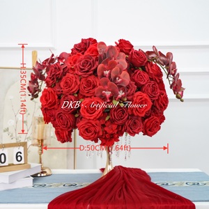 Ornement de boule de fleur en tissu DKB Décoration et fournitures de mariage Pièce maîtresse pour les célébrations de Noël et de Pâques - Product Image 2