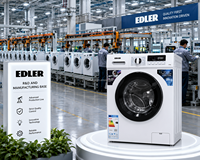 Lave-linge à chargement frontal 8 kg, moteur BLDC à entraînement direct, traitement à la vapeur, économie d'énergie, lave-linge automatique, usine OEM ODM