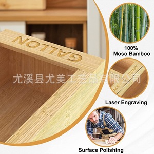 Bamboo and wood cling film <b>storage</b> <b>boxes</b>, <b>kitchen</b> drawer self-sealing bag organizers, food bags, garbage bags, drawer <b>storage</b> - Product Image 4