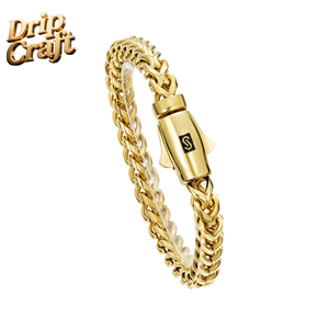 Nuevo Collar <span class=keywords><strong>Monaco</strong></span> de 6 mm con Cabeza Redonda Dorada, Cadena Cuadrada Biselada Dorada, Acero de Titanio Electrochapado, Cierre de 14K-18K - Product Image 4