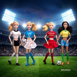 Juego de 2 <span class=keywords><strong>Muñecas</strong></span> de Fútbol de 11.5 Pulgadas, <span class=keywords><strong>Muñecas</strong></span> de Moda de Jugadores de Fútbol de ABS Ecológico con Uniforme y Balón Deportivo, Caja de Regalo - Product Image 1