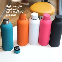 Gobelet isotherme portable pour femme, tasse de bureau, bouteille de sport grande capacité, style américain, gobelets à eau en acier inoxydable personnalisés