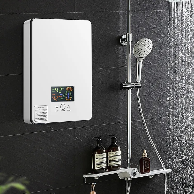 Chất lượng cao treo tường cảm ứng máy nước nóng thép không gỉ yếu tố làm nóng IPX4 phòng tắm khách sạn ngay lập tức máy nước nóng điện