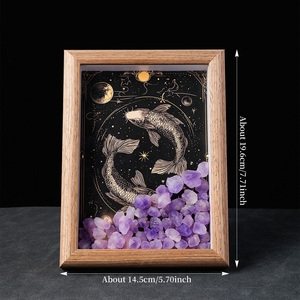 Bán buôn Chất lượng cao chữa bệnh tự nhiên pha lê sỏi pha lê chip 12 Chòm Sao Khung ảnh trang trí thủ công mỹ nghệ - Product Image 6