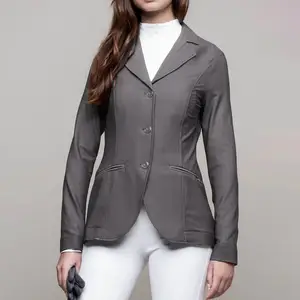 Giacche da competizione da donna in rete personalizzata giacche da spettacolo equestri traspiranti di alta qualità Top da equitazione leggero da donna