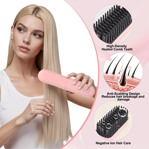 Cepillo Alisador Inalámbrico con Cerdas y 3 Ajustes de Temperatura, Función para Dar Volumen, Ajustes Regulables - Product Image 4