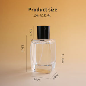 Flacon de parfum en verre transparent rechargeable de luxe Eric 90 ml avec boîte personnalisée - Product Image 2