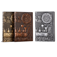 Carnet de voyage A5 Punk Train gaufré, carnet de notes en cuir personnalisé, carnet d'écriture en cuir, carnet en cuir