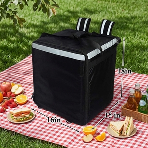 Mochila impermeable grande con doble cubierta, bolsa aislante para Pizza, entrega de comida, con soporte divisor de taza - Product Image 1