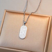 Collar con Colgante de Acero Inoxidable con Caligrafía Religiosa de Alá, Joyería de Moda Musulmana Islámica Árabe, para Eid y Ramadán, Venta al por Mayor para Hombres y Mujeres
