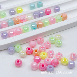 Acrylic Round <b>Beads</b> 6/8mm Mixed Colors AB Finish For Jewelry Making DIY Handmade Craft Supplies Yiwu Origin - Product Image 1