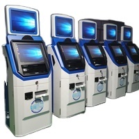 Kiosque de paiement en espèces en libre-service avec écran tactile, terminal de paiement par carte bancaire, distributeur automatique de billets, machine BTM, kiosque en libre-service avec impression automatique