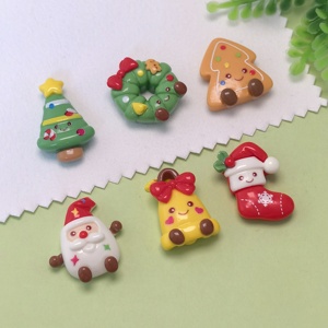 <span class=keywords><strong>Serie</strong></span> Natalizia: Cabochon in Resina con Retro Piatto, Decorazioni Carine per Albero di Natale, Ghirlanda, Campanelle, Pupazzo di Neve, Charm per Slime per Fornitori di Articoli per Feste - Product Image 6