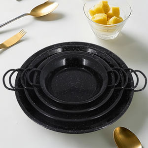 กระทะปาเอญ่าเคลือบแบบคลาสสิก เป็นมิตรกับสิ่งแวดล้อม มีหูจับสองข้าง ใช้ได้กับเตาแก๊สและเตาแม่เหล็กไฟฟ้า ไม่มีฝาปิด เหมาะสำหรับทำอาหารทะเล ทำอาหารนอกบ้าน และตั้งแคมป์ - Product Image 1